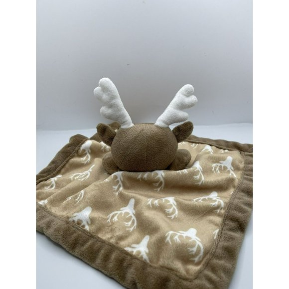 Levtex Baby Infant Brown Tan White Deer Security Blanket Lovey Antlers reindeer - Picture 3 of 6